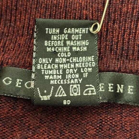 Men's Polo Long Sleeve Sweater Geoffrey Beene XL Maroon 90s Business Casual - Picture 8 of 8